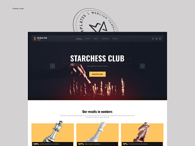 Chess club theme branding design identity site template ui ux web web design