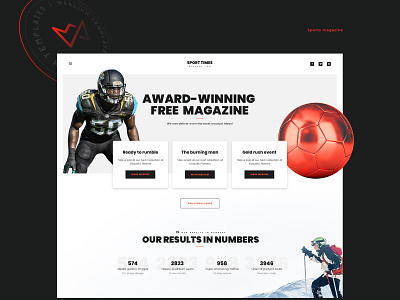 Sport Times branding design identity site sites template ui ux web web design