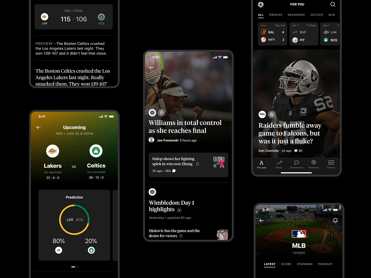 Sports App designs themes templates and downloadable graphic elements