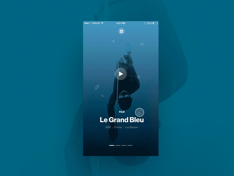 Movie App Interactions gif animation interactions swipe movie apple ios app principle prototype