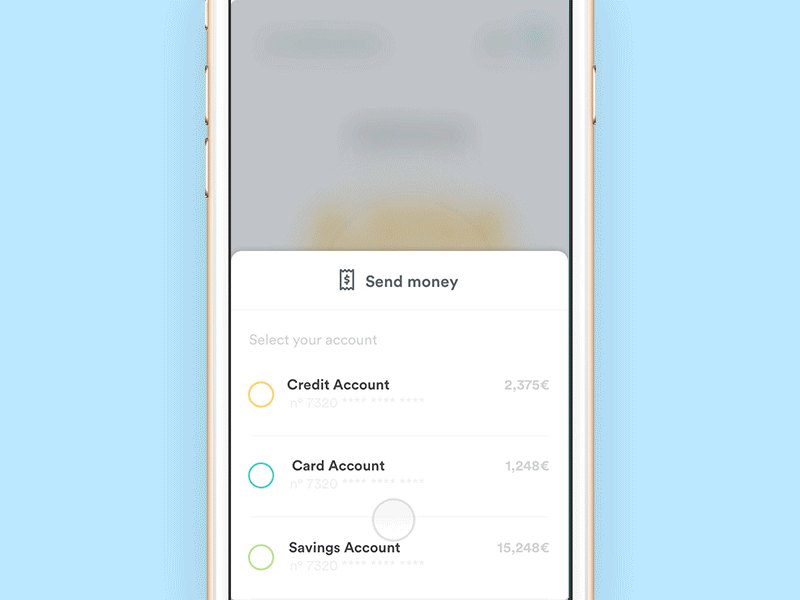 Banking App - Send Money Flow animation app bank banking finance interaction ios principle transfer ui ux