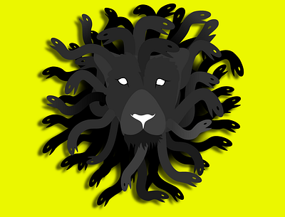 Enigmatic lion illustration lion lion face lion head lion icon lion logo meduza meduza gorgona snake snake logo