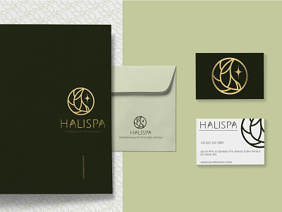HALISPA spa salon brand contact cards brand identity branding contact card design graphic design logo spa design spa salon visual identity