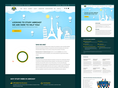 Educational website landing page