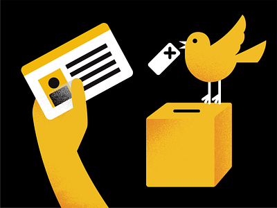 Voting 01 ballot ballot box bird black campaign card early bird elections hand texture vote voter voting white yellow