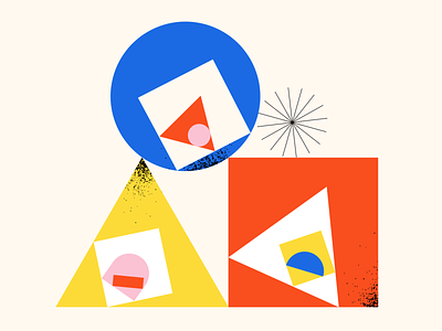 Shape Study: 008 abstraction black blue circle clean geometric geometrical geometry icon pattern pink primary colors primary colours red shape shapes simple square triangle yellow