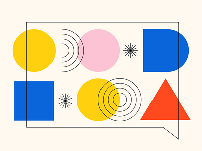 Communication abastraction abstract bauhuas black blue branding circle communication contact geometric geometry pink primary colors red shapes square talking triangle website illustrations yellow