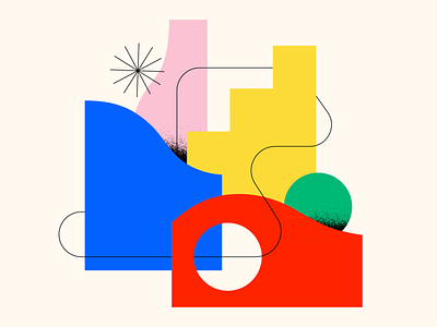 Shape Study: 009 abstract abstract design abstraction bauhaus blue circle clean flat geometric geometry grain texture green icon pink primary colors red shapes simple textures yellow