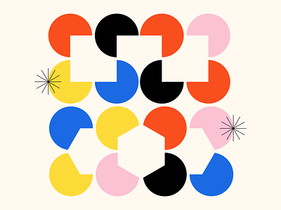 Shape Study: 012 abstract bauhaus black blue circles flat geometric geometry icon illusion minimal monoline negative space pink red simple squares stars vector yellow