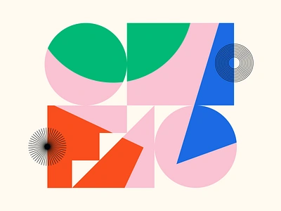 Shape Study: 018 abstract black blue circle flat geometric geometry gestalt icons illustration minimal monoline negative space pink primary colors rectangles red shapes stars yellow