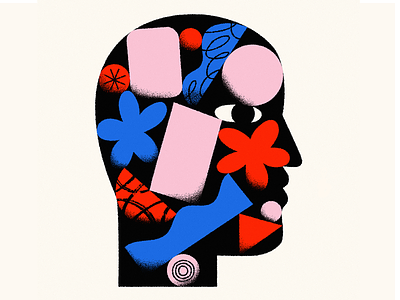 Living in my head abstract abstraction brain brushes circles geometric geometry head human man mental health minimal pattern person portrait shapes square texture thoughts triangle
