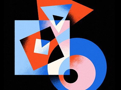 Shape Study: 026 abstract bauhaus black blue circle flat geometric geometry gradient midcentury minimal modern pink red retro shading shape texture triangle vector