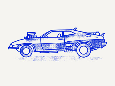 The Interceptor blue car ford icon mad max minimal muscle car road texture v8 vector vehicle