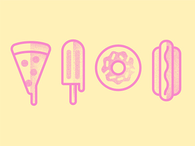 Food donut doughnut food greasy hot dog ice cream icon junk food pink pizza vector