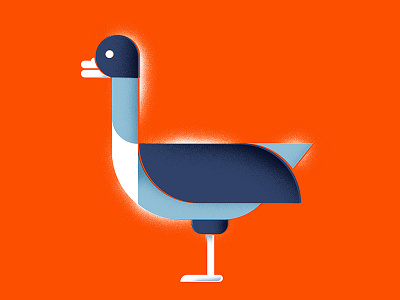 Ducky animal beak bird blue duck geometric gradient illustration minimal orange shapes texture