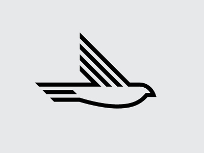 Sparrow Logo animal bird black flying identity logo logotype mark minimal monoline sparrow wings