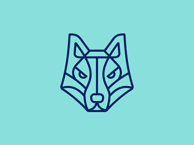 Wolf Logo animal brand icon identity line logo logotype mark minimal monoline wolf wordmark