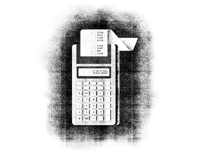 Calculator calculator gritty icon illustration minimal office texture vector