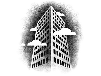 Building architecture building city clouds design grain gritty illustration minimal shading sky skyscraper tall texture vector windows