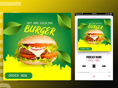 Burger social media post design adobe animation branding flat illustration graphic design illustration logo motion graphics ui