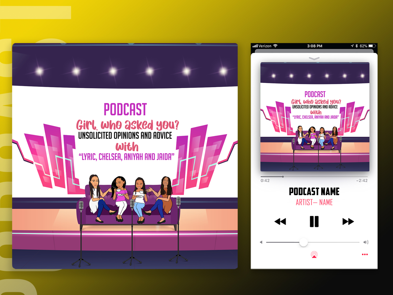 Podcast cover art by zeesolwizard on Dribbble