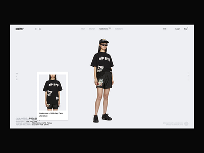 BRN PRN black brand clean collection concept design desktop e commerce fashion helvetica minimal typography ui ux ux design web website white