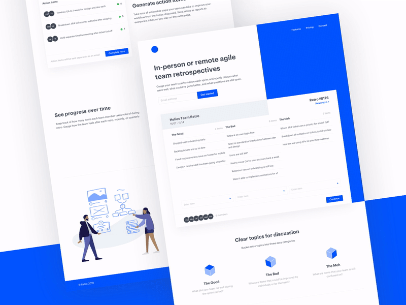 05 Retro ↩️ agile animation branding clean gif illustration kono landing page retro ui ux website weeklyui