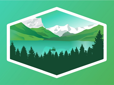 Glacier coreldraw graphic design illustration landscape mountains vector