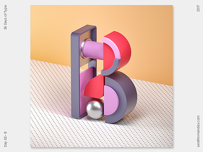 B - 36 Days of Type 36daysoftype 3d cgi daily design graphic graphic design illustration type typography