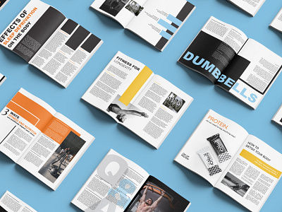 PowerUp Magazine Concept advertisements bold branding design fitness graphic design indesign layout layout design logo magazine minimal typography