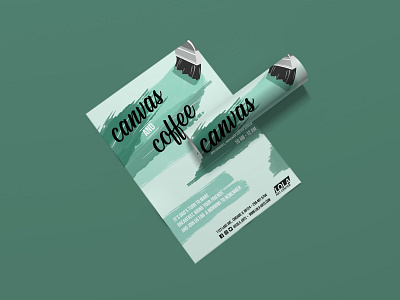 Poster Design - Canvas & Coffee design graphic design green indesign layout design minimal photoshop poster design