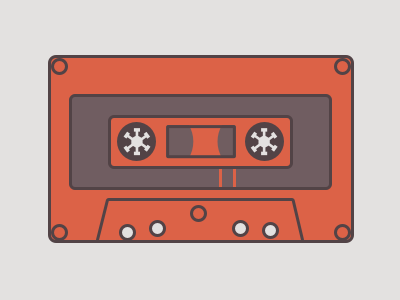 Tape illustration cassette flat illustration music old orange purple sketch sound tape vector