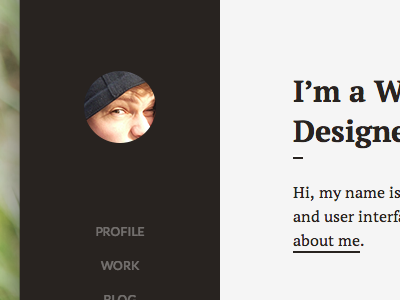 Portfolio redesign WIP profile design web design portfolio black grey interface website sidebar clean minimal belgium
