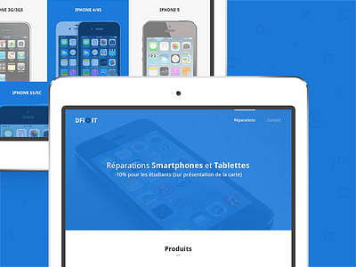 Dfixit - Website blue clean fix flat ios ipad iphone logo pattern smartphone ui website