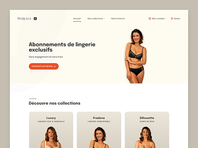 Miriale - E-commerce home page branding brown clothes e-commerce home page interface landing page men red shapes shop ui underwear web web design website women