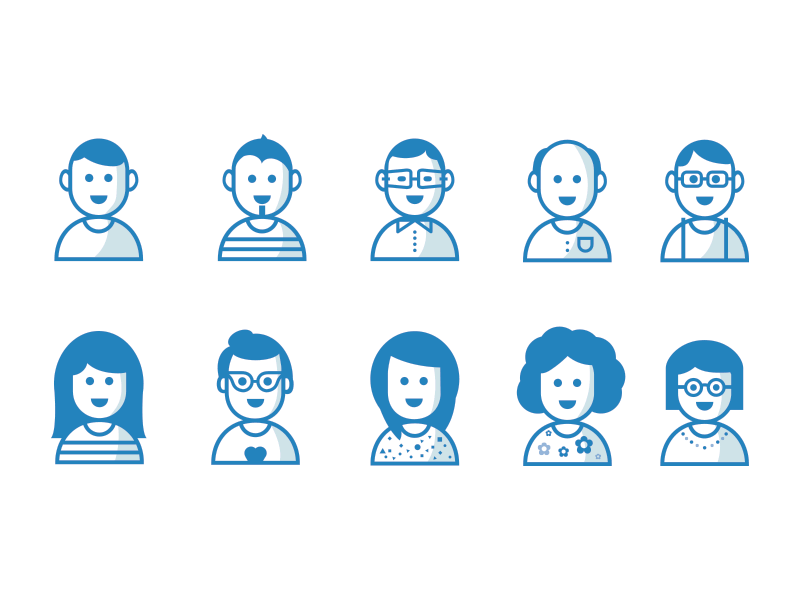 Family - Avatars animation avatar blue branding character design gif illustration people wedding white