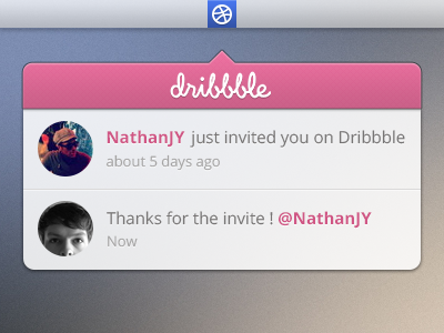 Thanks for the invitation blur debut dribbble first invite notification pink shot thanks welcome