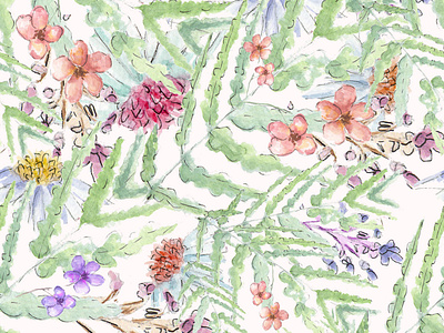 Watercolor Cute Floral Pattern Design