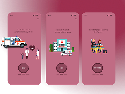 Ambulance Service On-boarding app ui ux