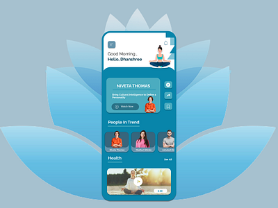 Yoga App app blue branding design figma illustration ui ux video yoga