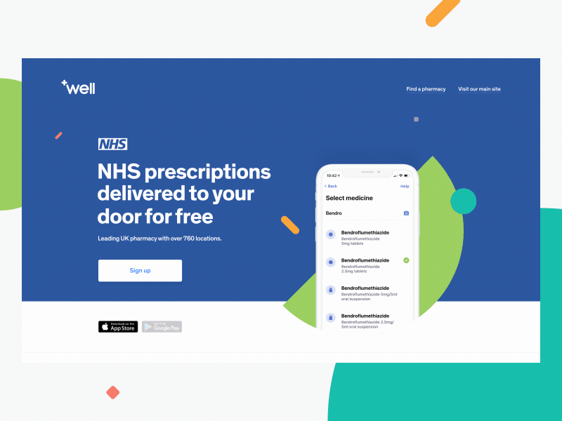 Well Pharmacy NHS Prescription Landing design motion parallax toyfight ui uidesign website
