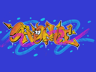Graffiti sketching with my nickname. characters graffiti illustration sketching