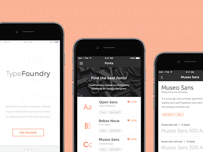 Upcoming Freebie: TypeFoundry app design application freebie ios ios ui mobile app sketch ui ui design ui kit ui kit free user interface