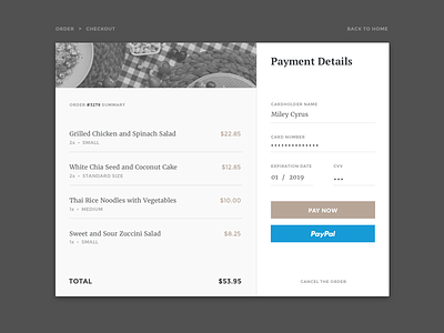 002 Checkout / DailyUI Challenge 002 checkout dailyui order details payment payment details ui user interface web design website