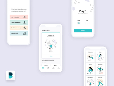 Balance: Personalized Meditation App app app design branding clean design clean ui illustration ios app ios app design meditation meditation app mindfulness minimal mobile uidesign user interaction user interface uxdesign uxui