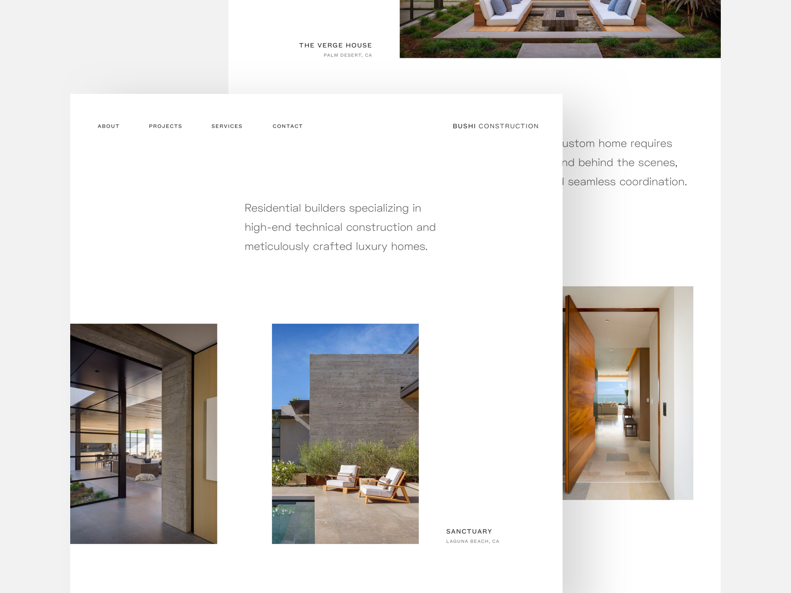Luxury Construction Co - website concept by Ruby Bacanovic for O N N O ...