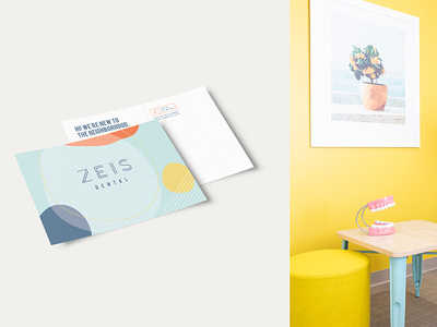 Zeis Dental Postcard illustration logo mailer postcard