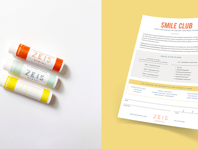 Zeis Dental Forms & Swag branding forms layout lip balm logo swag