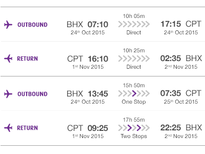 Table Based Flights List New   Improved