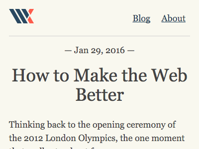 How To Make The Web Better blog relaunch